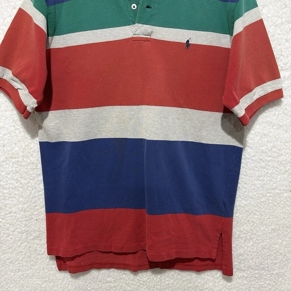VTG 90's Polo by Ralph Lauren Multicolor Polo Shirt Mens Pullover Golf Pony Sz L